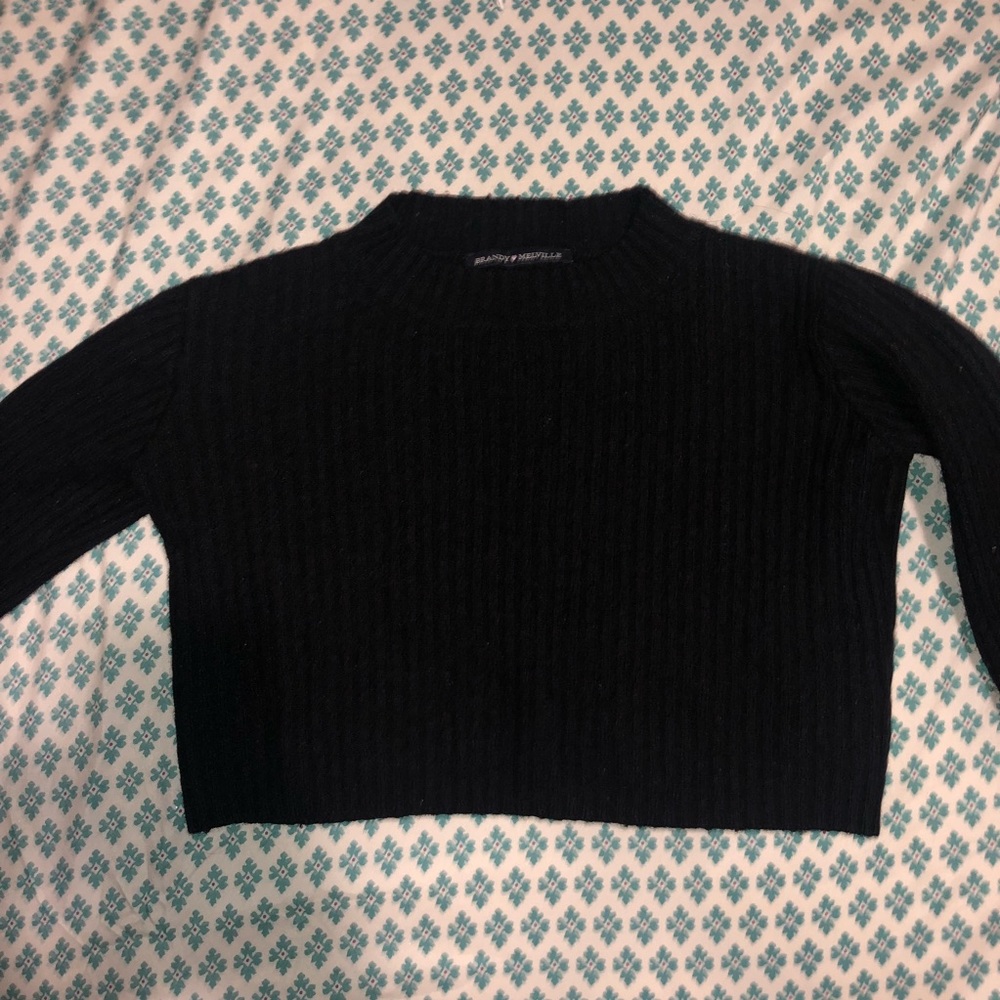 Brandy Melville Black Crop Sweater